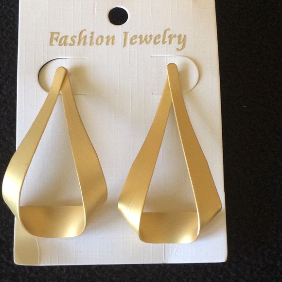 Brushed Gold Tone Pierced Earrings - Picture 2 of 5